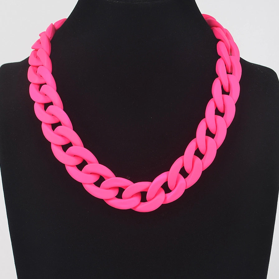 Oversized Color Chain Necklace