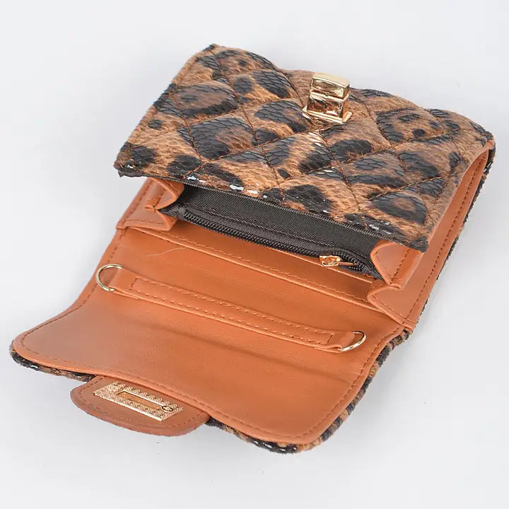 Quilted Leo Crossbody Wallet