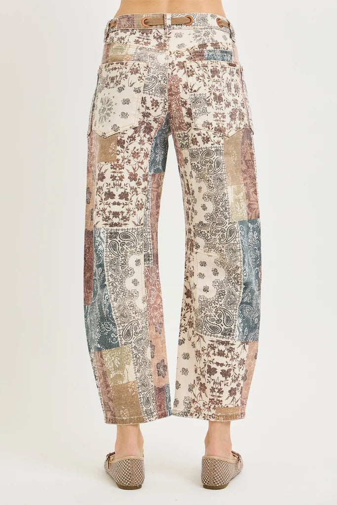 Slouchy Barrel Jeans with Drawstring