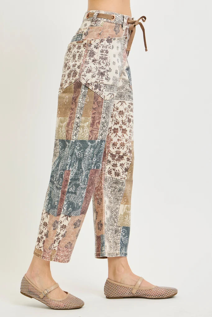 Slouchy Barrel Jeans with Drawstring