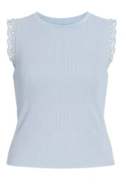Grommet Ruffle Sleeveless Top